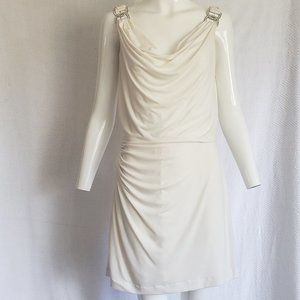 WHBM White House Black Market Cowl White Dress